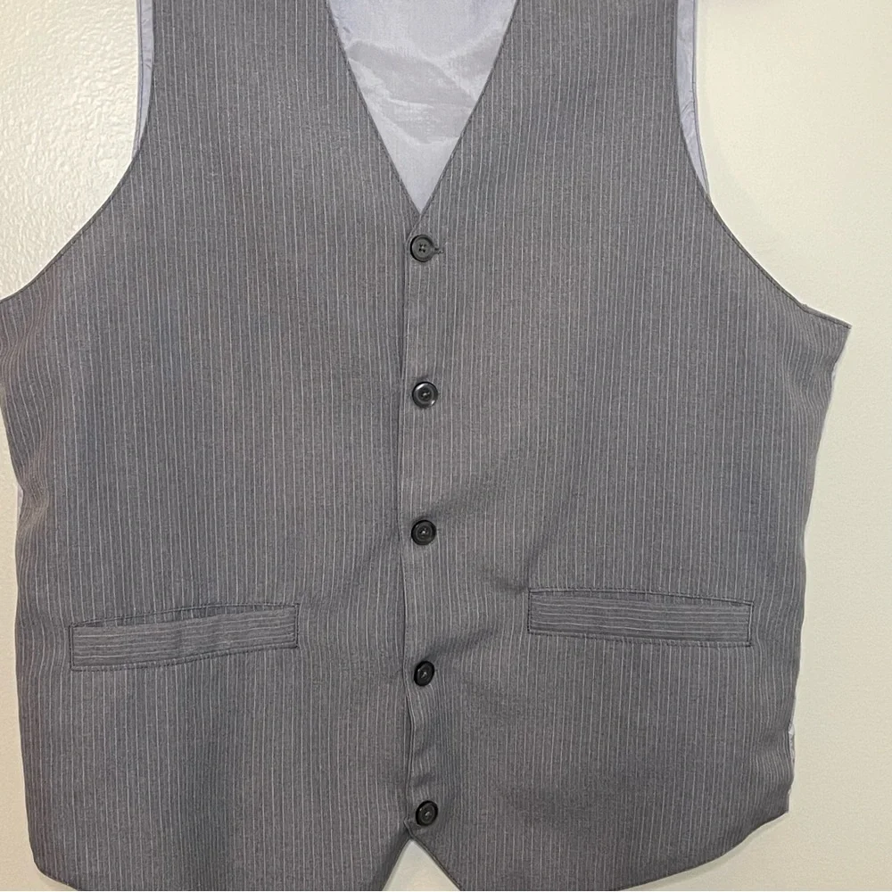 Men's Gray Pinstripe Vest